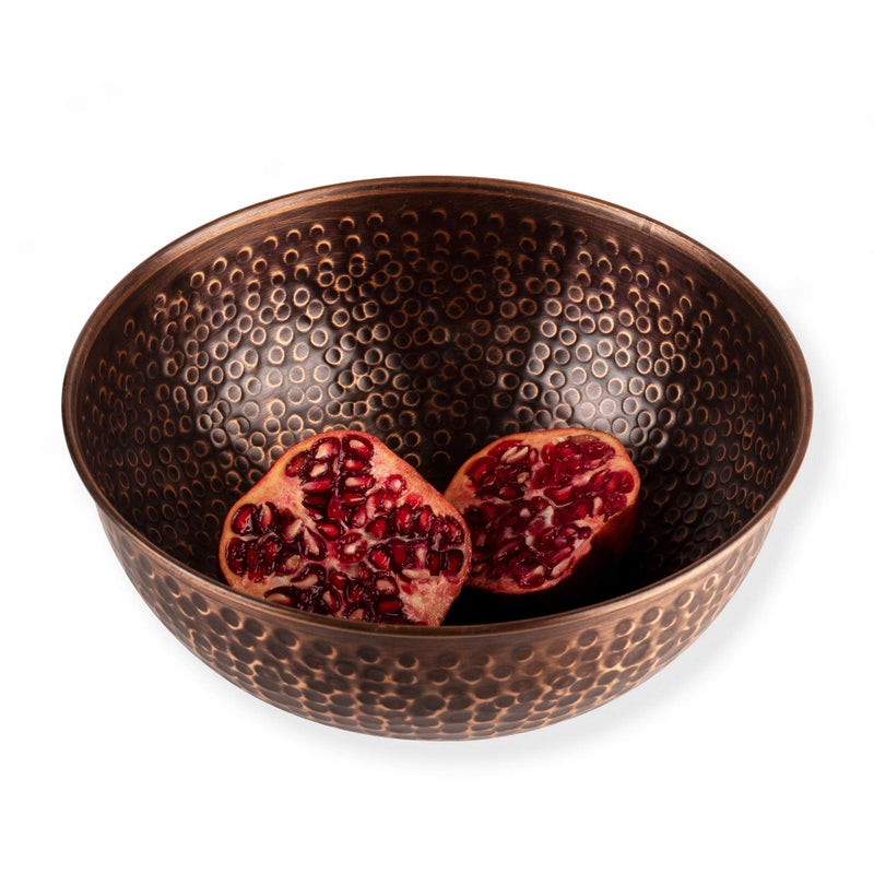GoCraft Antique Copper Mixing Bowl 7.5" â€“ Handcrafted Hammered Copper Bowl for Whisking Eggs, Tossing Salad, Serving, or Kitchen DÃ©cor â€“ Vintage Style Serveware - Image 3